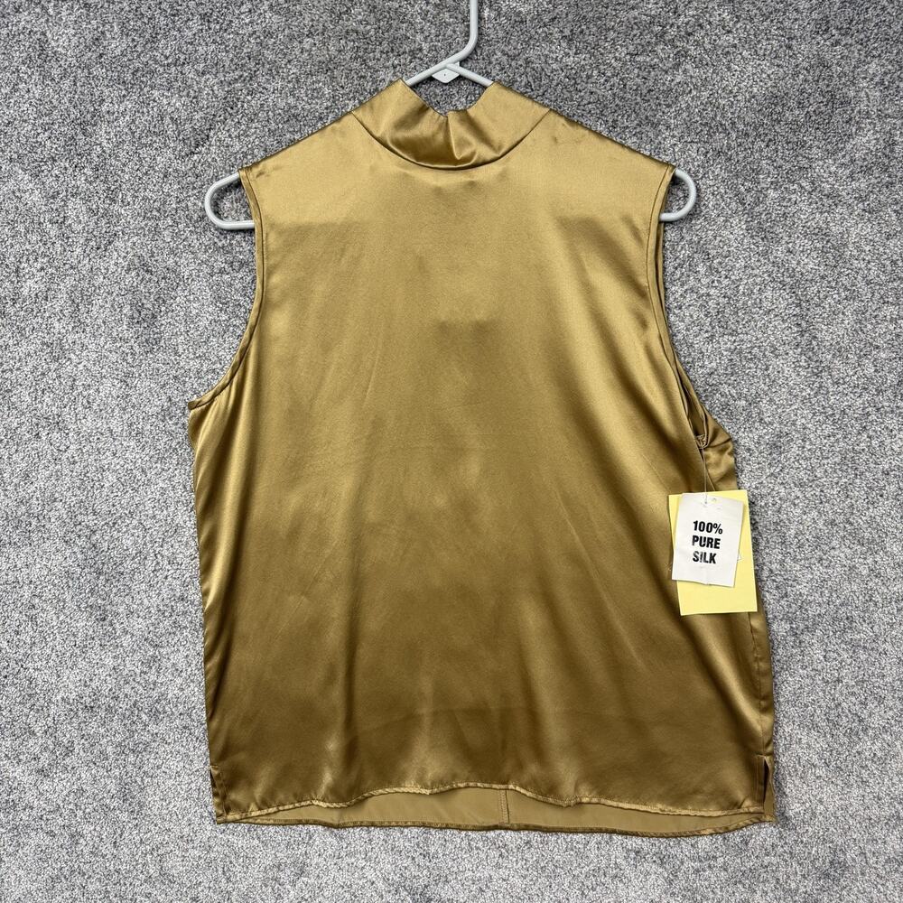 Vtg Y2K Spenser Jeremy Top L 100% Silk Charmeuse Liquid Gold Old Money Elegant